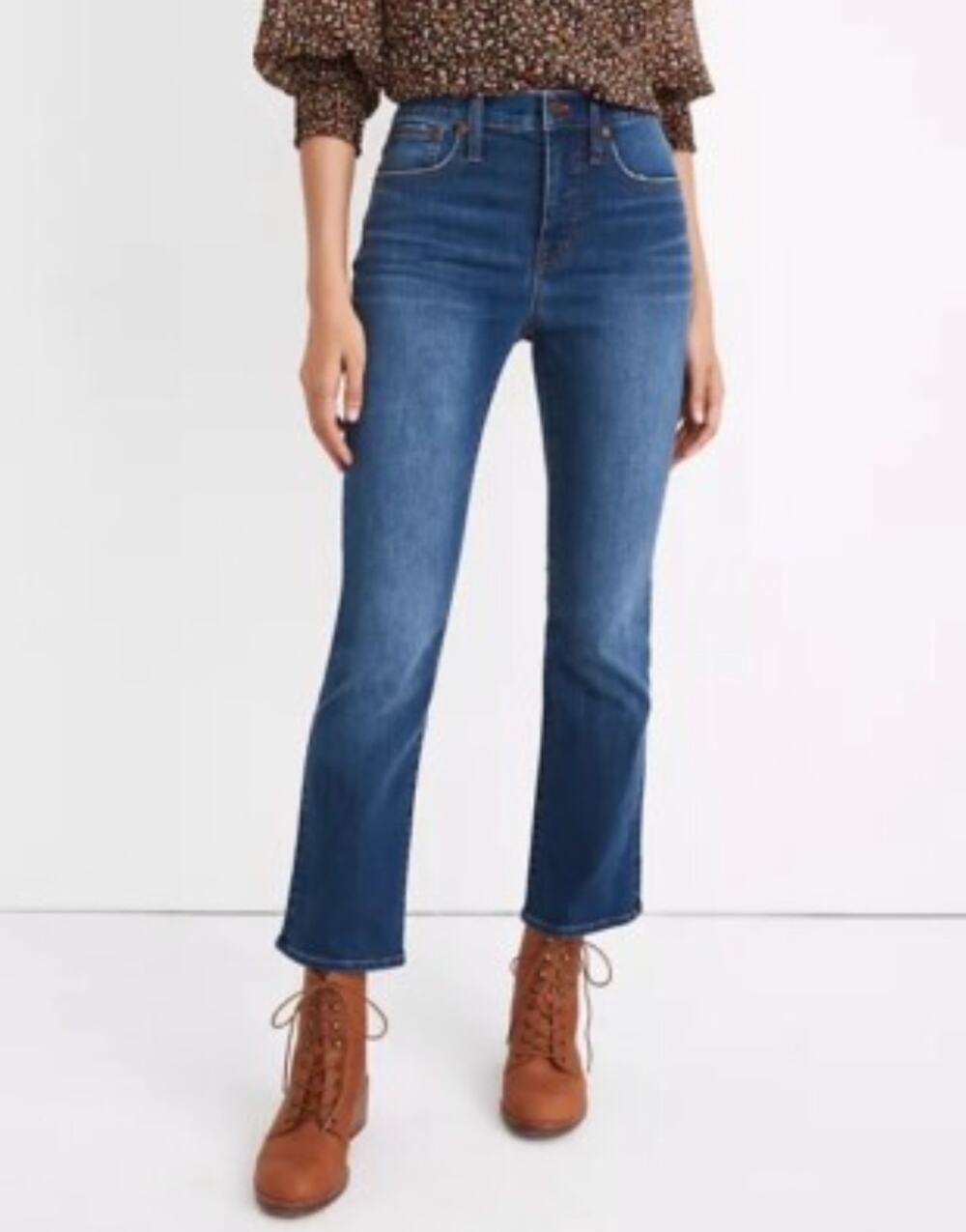 Madewell Cali Demi Boot Jeans Medium Wash High Rise Women's 25 Tall